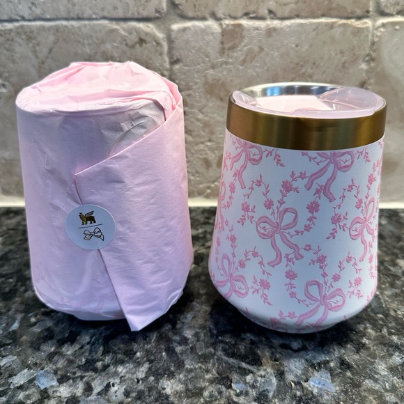 Stanley x LoveShackFancy 11oz wine tumbler pink Coquette Bow Chantilly - Picture 3 of 6